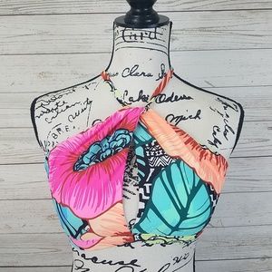 NWOT Cleanwater Tropical Floral Swim Top